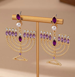 Menorah Dangle Earrings