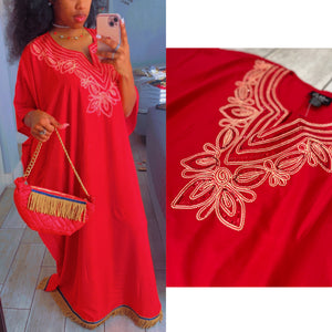 Beautiful Red Israelite Kaftan Dress with Fringes