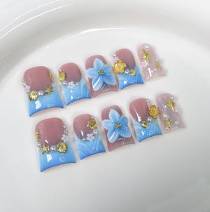 NP Queenly Press On Nails (Flower Sky)