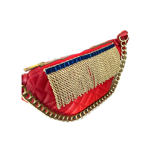 Fringed-out cuff bag