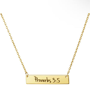 Dainty Scripture necklace(Prov 3:5)
